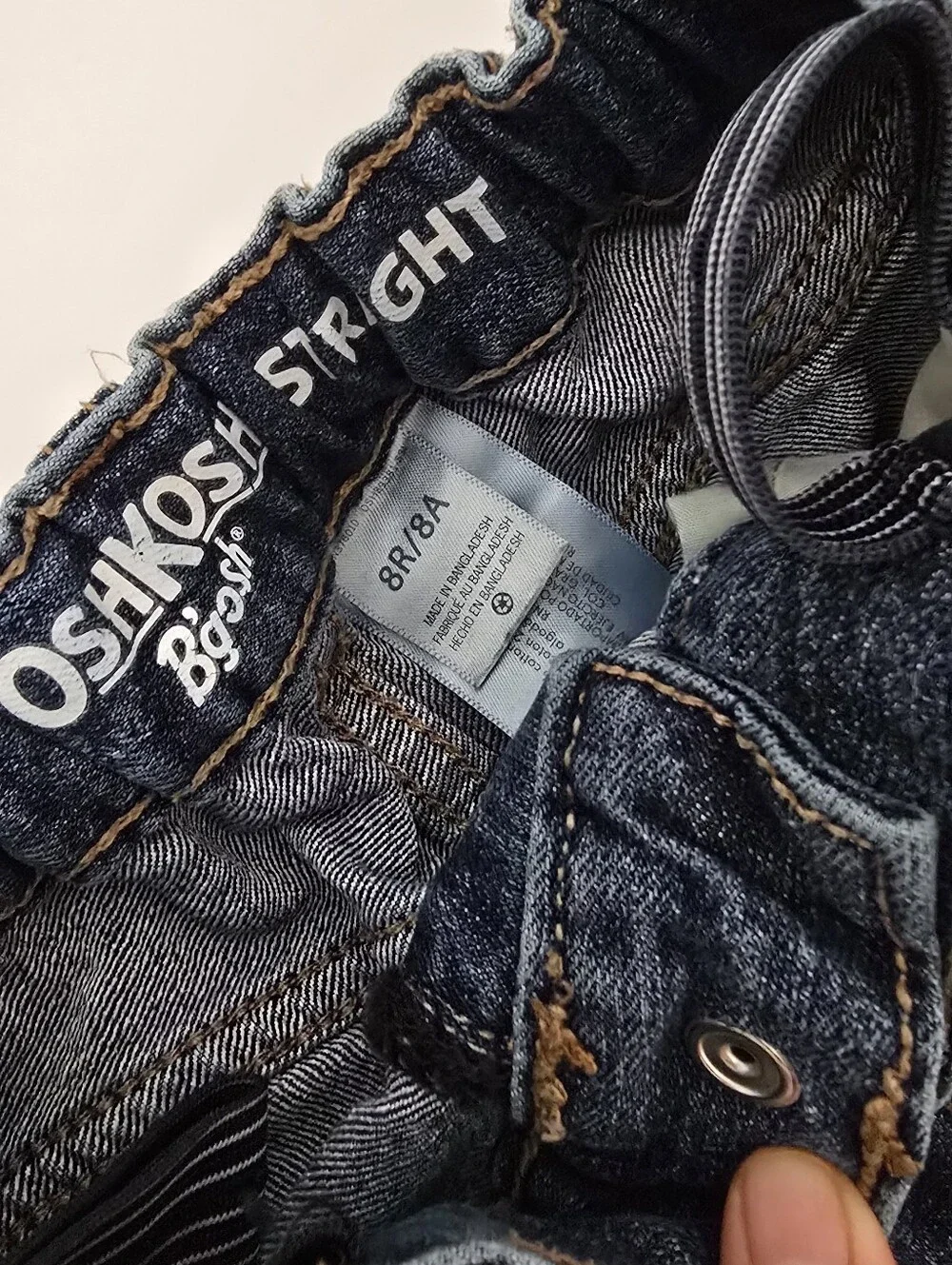 2 Pack. OshKosh B'gosh Kid's Straight Jeans in Light Blue and Dark Blue